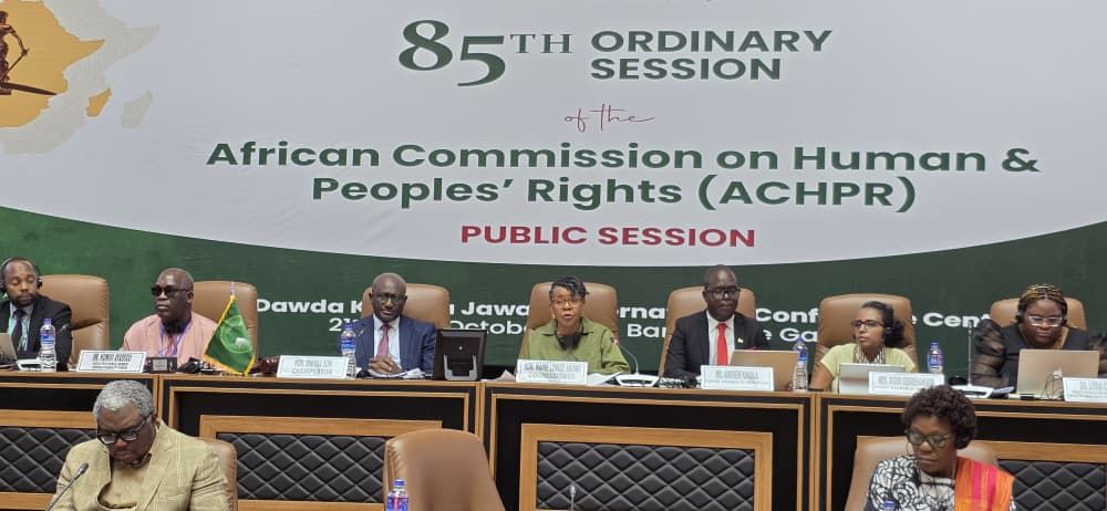 Panel discussion during the 85th Ordinary Session of the African Commission on Human & Peoples' Rights, highlighting advocacy for the Protocol on Older Persons and the African Disability Protocol.